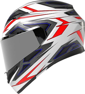 AGV K3 Space, Integralhelm - Matt Weiß/Neon-Rot/Grau/Blau - S von AGV