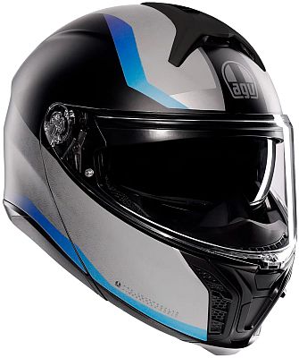 AGV Tourmodular Stray, Klapphelm - Matt Schwarz/Hellgrau/Blau - XXL von AGV