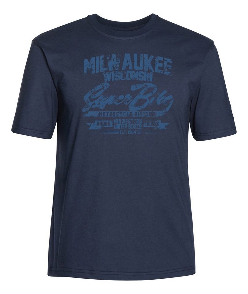 AHORN SPORTSWEAR T-Shirt MILWAUKEE_ATLANTIC BLUE mit lässigem Frontprint von AHORN SPORTSWEAR