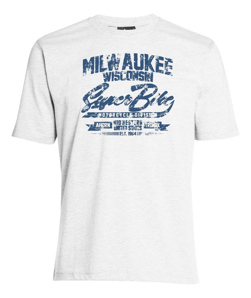 AHORN SPORTSWEAR T-Shirt MILWAUKEE_ATLANTIC BLUE mit lässigem Frontprint von AHORN SPORTSWEAR