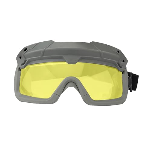 AHTCPO Taktische Schießbrille für Outdoor Sportarten, Schnelle Helm-Flügelschienen Clip Schnallenhalterung, für Airsoft Wander Paintball Jagd(Gray-Yellow) von AHTCPO