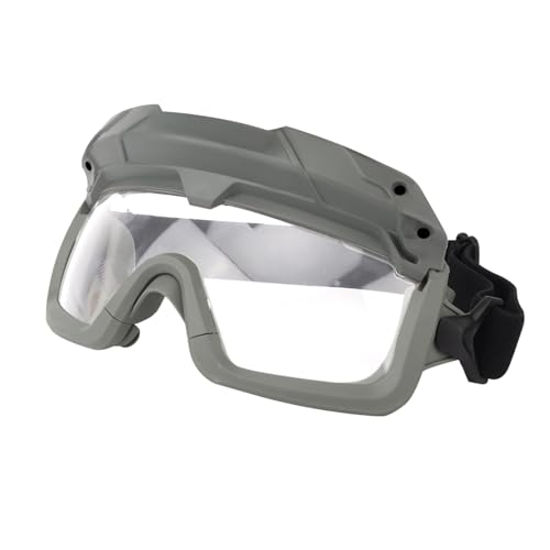 AHTCPO Taktischer Antibeschlag-Sicherheitsschutz mit 2 Modi Schutzbrille Airsoft Paintball Jagdausrüstung, Schnelle Helm Flügelschienen Clip Schnallenhalterung(Gray) von AHTCPO