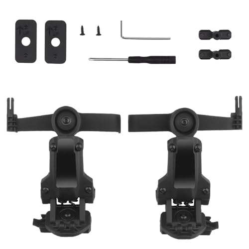 Taktischer Helm-ARC-Schienenadapter, Mehrwinkel-Rotationskopfhörerhalter(Black) von AHTCPO