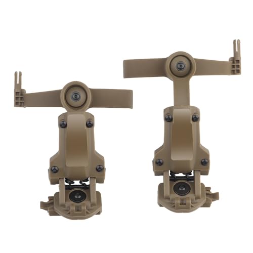 Taktischer Helm ARC-Schienenadapter Zubehör Kopfhörerhalter, Mehrwinkeldrehung(Brown) von AHTCPO