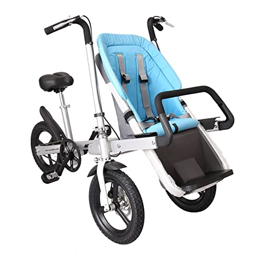 AIBOTY Fahrraddreirad mit Babysitz, Fahrrad mit Kinderautositz, Mutter- und Babyfahrrad, Eltern-Kind-Fahrrad, guter Helfer mit Baby, ideal zum Einkaufen, Reisen,Blau von AIBOTY