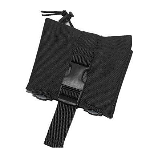 DONGKER Munitionsbeutel, Taktische Molle Rollsack Dump Magazintasche Jagd Recovery Bag Drop Pouch Military Empty Shell Pouch für Outdoor Wandern Camping Jagd (Schwarz) von DONGKER