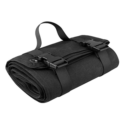 DONGKER Gerollte Schießmatte, Wasserdicht Shooting Mat, Tragbar Outdoor Roll Up Picknickmatte Gepolstert Verdickt für den Außenbereich, Jagd, Rucksack-Wander-Reisen (Schwarz) von DONGKER