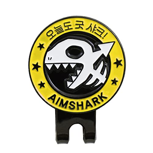 AIMSHARK Golf Hat Clip & Ball Marker oder 3 Markers Set (03 Shark Marker & Clip Gelb) von AIMSHARK