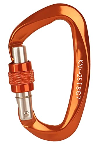 25KN Karabinerhaken, großer Kletterkarabiner mit Schraubkappe, Schwere Schraubkarabiner, Kletterhaken für Camping, Bergsteigen, Hängematte von AIRFUL