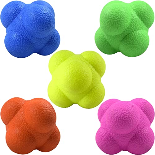 AIRLAXER Reaktionsball, Reflexball für Hand-Augen-Koordinationstraining, 7,2 cm, 5 Stück, Orange, Gelb, Grün, Blau, Lila von AIRLAXER
