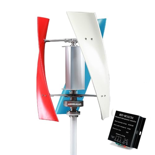 220v,1000W-5000W 3-Blatt vertikaler Nylonfaser-Windturbinen-Generator, 24V/12V weißes Windkraft-Turbinen-Generator-Kit mit Controller und niedrigem Anlauf. von AISINILALAO