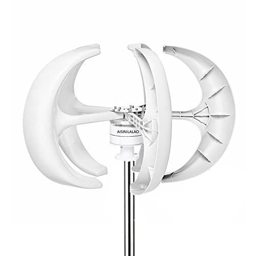 AISINILALAO 12000W ohne Geräuschvertikalachse Windturbinengenerator, 220 V 12 V 24 V 48 V Magnetschleviturturbine für die Straßenbeleuchtung zu Hause (mit MPPT -Controller, weiß),12v von AISINILALAO