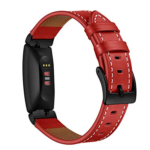 AISPORTS Kompatibel mit Fitbit Inspire Armband Leder Damen Herren Sport Smart Watch Ersatzarmband Armband Metallschnalle Armband Armband für Fitbit Inspire/Inspire HR Fitness Tracker Zubehör von AISPORTS