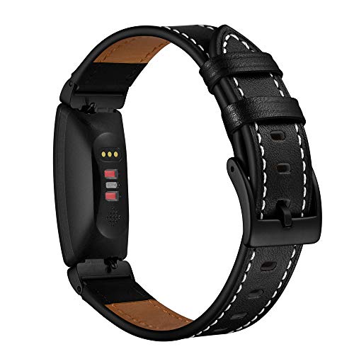 AISPORTS Kompatibel mit Fitbit Inspire Armband Leder Damen Herren Sport Smart Watch Ersatzarmband Armband Metallschnalle Armband Armband für Fitbit Inspire/Inspire HR Fitness Tracker Zubehör von AISPORTS