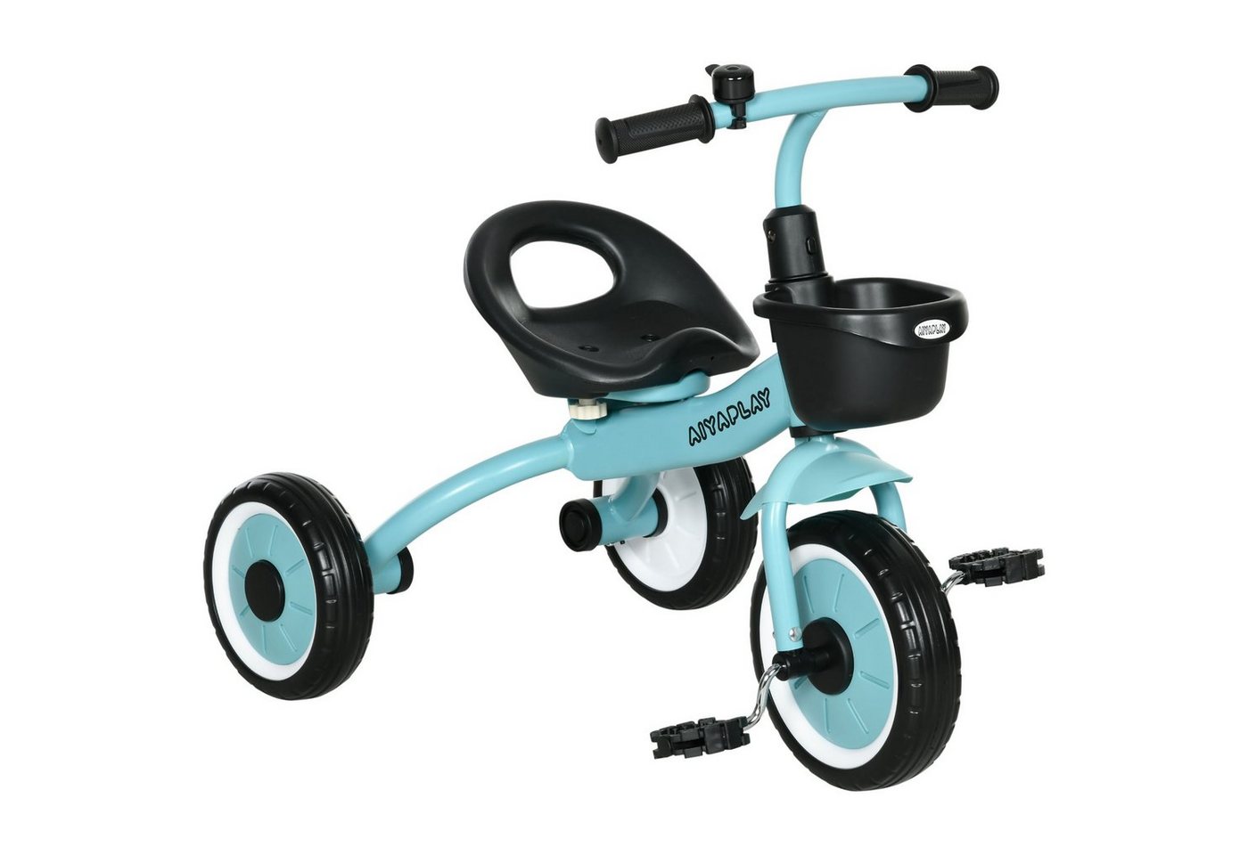 AIYAPLAY Dreirad Kinderfahrrad mit verstellbarer Sitz, Kinderrad, Metall, Blau, 70.5L x 50B x 58H cm von AIYAPLAY
