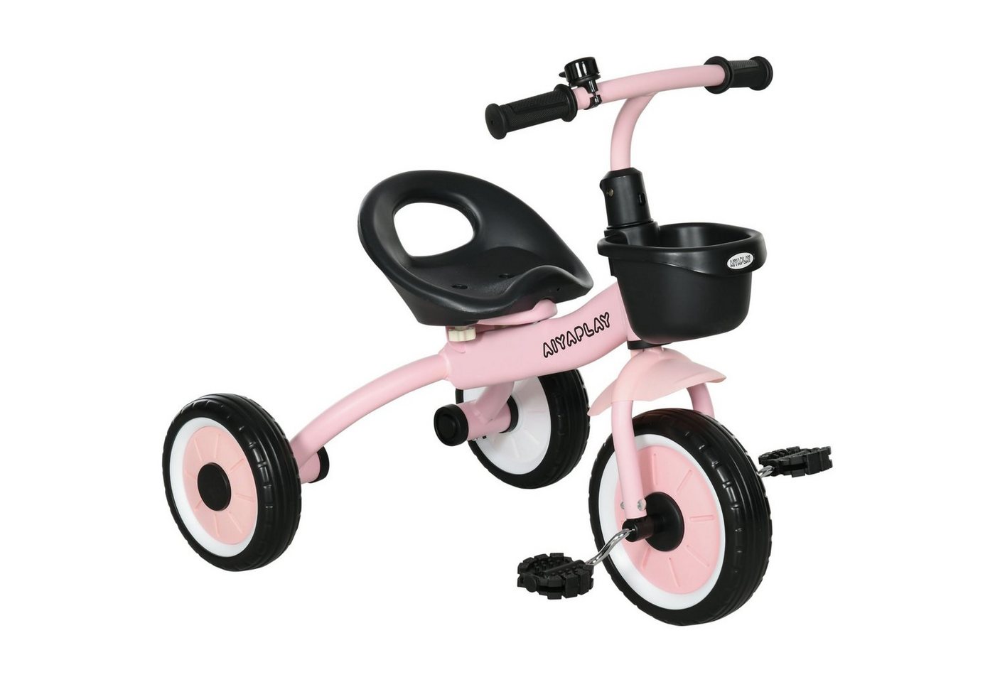 AIYAPLAY Dreirad Kinderfahrrad mit verstellbarer Sitz Laufrad Lauffahrrad, Metall, Rosa, 70.5L x 53B x 58H cm von AIYAPLAY