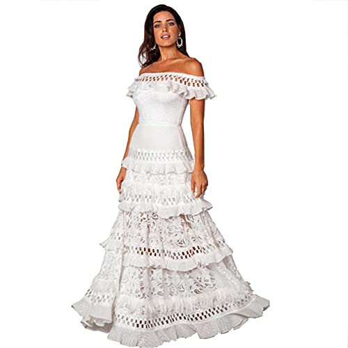 AIYIFU Brautkleider für die Braut Ärmellos aushöhlen Brautkleider für die Strandhochzeit,White,S von AIYIFU