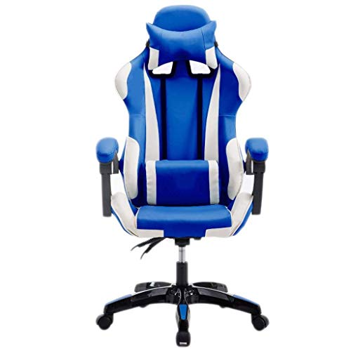 AJIEYMXS Gaming-Stuhl, Racing-Büro-Computerspielstuhl, ergonomische Rückenlehne und Sitzhöhenverstellung, verstellbare Liege, drehbare Wippe mit Kopfstütze und Lendenkissen, E-Sport-Stuhl von AJIEYMXS