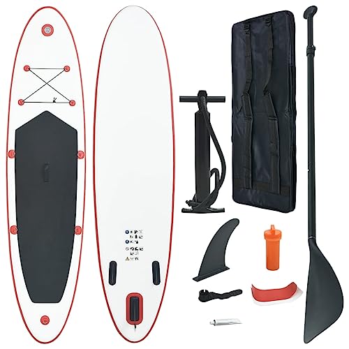 Stand Up Paddle Board Set SUP Surfboard aufblasbar rot und weiß, Anzug Möbel von AJJHUUKI