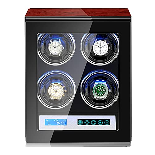 AJYBYUKJ Uhrenboxen, verstellbar, verbesserte Uhrenauflagen, 2 Aufziehplätze, automatische Uhrenrolle, integrierte Beleuchtung Beauty Comes von AJYBYUKJ