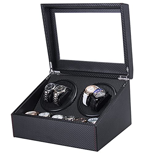 AJYBYUKJ Uhrenboxen Automatischer Uhrenrollerkasten mit 4 Uhrenrollenpositionen und 6 Display-Aufbewahrungsplätzen für Herren- und Damenuhren Beauty Comes von AJYBYUKJ