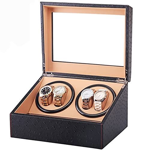 AJYBYUKJ Uhrenboxen Automatischer Uhrenrollerkasten mit 4 Uhrenrollenpositionen und 6 Display-Aufbewahrungsplätzen für Herren- und Damenuhren Beauty Comes von AJYBYUKJ