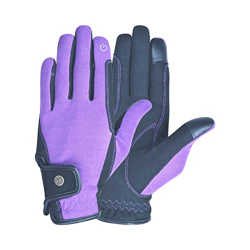 AK Fine Tech Micro Suede Riding & Multifunctional Horse Riding Gloves AKRS-8484 (Purple, 2XL) von AK Riding Sports