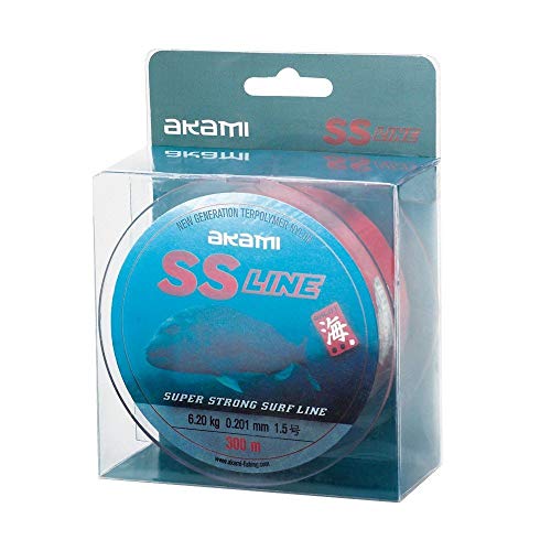 AKAMI SS Line Super Strong Surf Line Lens 0.22 mm 300 MT Red 6.20 kg - 13.70lbs von AKAMI