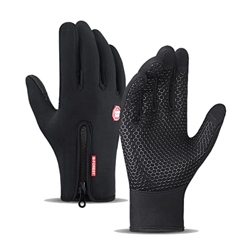 Winter-Touchscreen-Handschuhe für Herren und Damen, Thermo-Handschuhe, winddicht, wasserabweisend, rutschfest, zum Autofahren, Laufen und Radfahren, Outdoor-Sport (L) von AKEZ