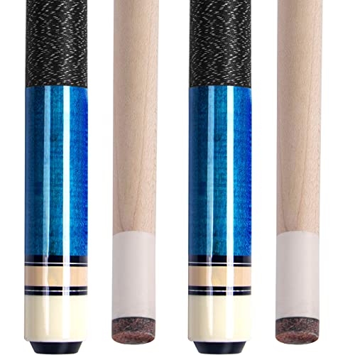 Aklot Billard-Queue-Stick – 2 Stück 147,3 cm kanadischer Ahorn-Billardstab, 540 ml, 2 Stück, blau, 540 g von AKLOT