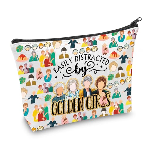 AKTAP Golden Sisters Gift Easily Distracted by Golden Pouch Dorothy Sophia Blanche Rose Movie Merch for Bachelorette Parties, Golden MB, modisch von AKTAP