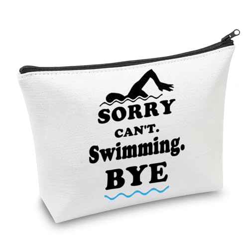 AKTAP Kosmetiktasche für Schwimmliebhaber, Aufschrift "Sorry Can't Swim", für Mädchen, Schwimmer, Team, Trainer, Strand, Urlaub, Geschenk, Schwimmen Mb, modisch von AKTAP