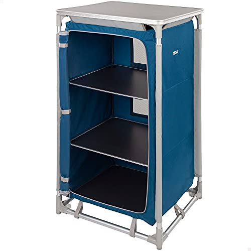 AKTIVE 52853 52853-Klappmöbel für Küche, Camping, Garten, Faltschrank, Aluminium, Leichter Tragschrank, 60 x 49 x 106 cm, Marineblau, 60X49X106CM von AKTIVE