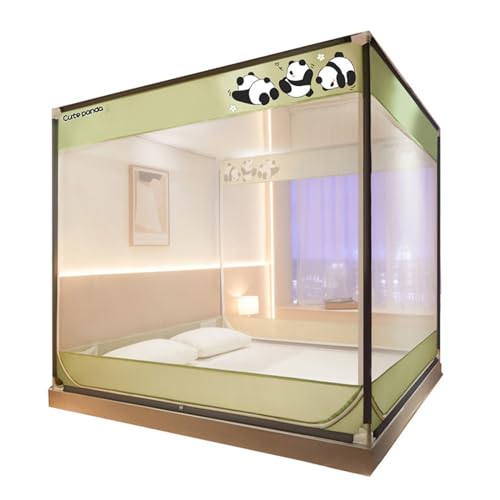 AKTree Doppelreißverschlüssle mit türen und EIN großes Bett für Erwachsene/EIN einbettzimmer, in dem leicht eingenährte moskitonetze sicher sind,Green,1.2m von AKTree
