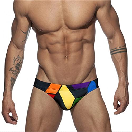 ALANZE Herren-Bikini-Badeanzug Mit Niedriger Taille, Push-Pad-Badebekleidung, Schwimmslips, Sommer, Schnell Trocknend, Männlich, Strandbekleidung, Surf-Badeanzüge,Schwarz Mit Polster,M von ALANZE