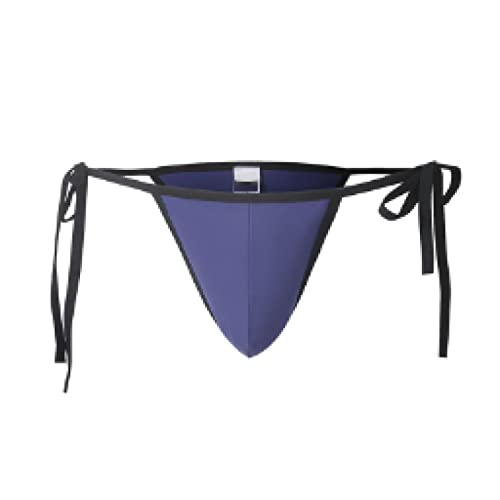 ALANZE Herren-Bikini-Badebekleidung Mit Futter Tether-Badehose Gay-Tanga-Badehose Sissy-Wäsche Für Mann-Badeanzug,L102 Dark Blue,M von ALANZE
