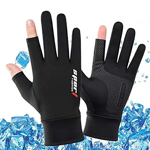 KOT-au UV-Schutzhandschuhe, 2 Schnittfinger, UV-Schutzhandschuhe für Männer und Frauen, flexible Touchscreen-Handschuhe zum Angeln, Laufen, Wandern, Radfahren von ALASSE