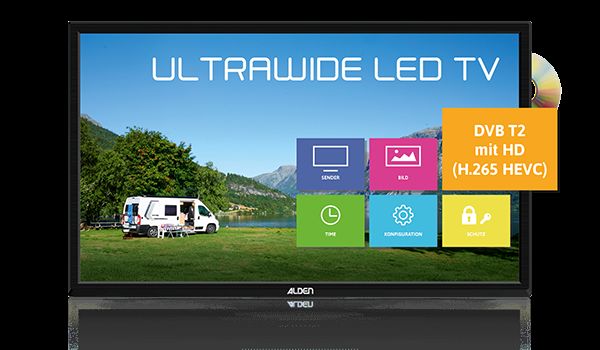 ALDEN A.I.O. EVO HD LED TV Ultrawide 22" mit integrierter Antennensteuerung von ALDEN