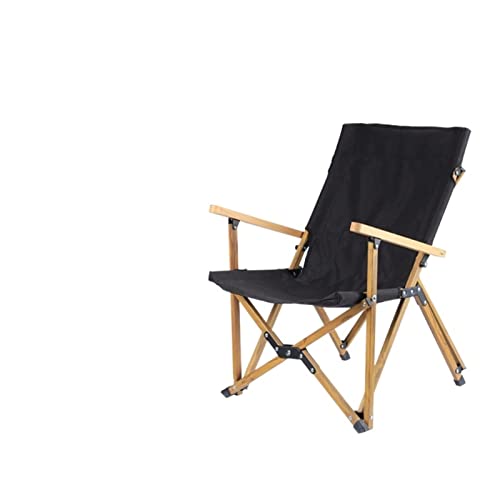ALEjon Campingausrüstung Stuhl mit hoher Rückenlehne, tragbare Sonnenliege aus Aluminiumlegierung, Camping-Klappstuhl (Farbe: Schwarz, kleine Größe) von ALEjon