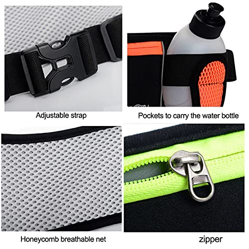 ALEjon Fanny Pack Dual-Pocket-Lauftasche, Laufgürtel für Telefon, Unisex-Sport-Gürteltasche, Fitness-Hüfttasche, Wasserflasche (Farbe: Orange) von ALEjon