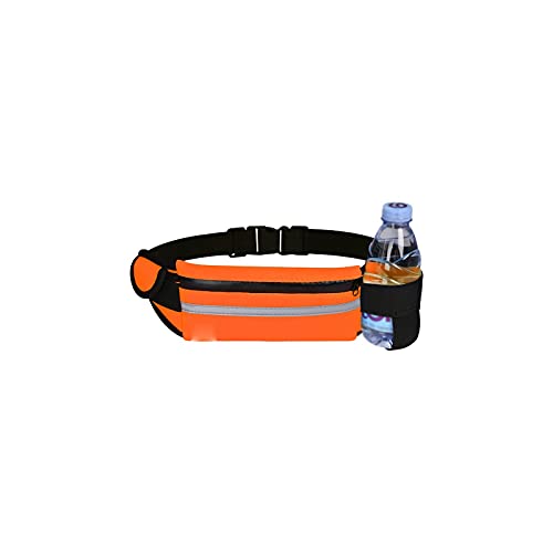 ALEjon Fanny Pack Ultradünne kleine Hüfttasche Sport Pack Damen Lauftasche wasserdichte Handytasche Mini-Reisetasche mit Kopfhöreranschluss (Farbe: Orange) von ALEjon