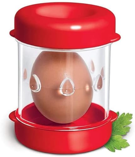 ALEjon Gekochter Eierschäler, Handkurbel, automatischer Eierschäler, Eierschalen-Trenner, Eierschäler, Küchengerät (Farbe: Rot) von ALEjon