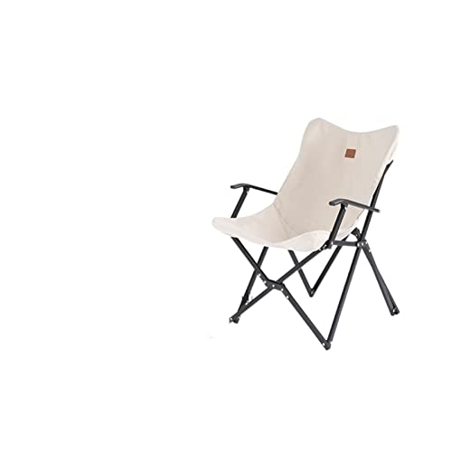 ALEjon Klappbarer Mond-Leichtsessel für den Außenbereich, Campingstuhl, Angelstuhl, klappbarer Relax-Stuhl (Farbe: Weiß) von ALEjon