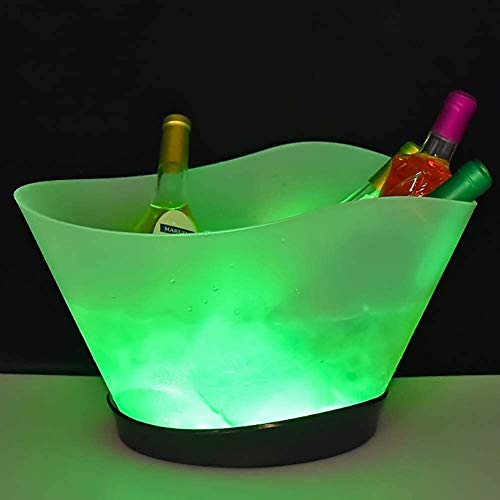 ALEjon LED-Eiskübel, 12 Liter, großes Fassungsvermögen, beleuchteter Eiskübel mit 7 wechselnden Farben, wiederaufladbar/Mehrfarbig von ALEjon