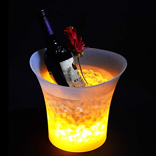 ALEjon LED-Eiskübel, Mehrfarbig, wechselnder Eiskübel, Bier-Eiskübel, runder Eiskübel aus Kunststoff, Champagner, Wein, Getränke, Bierflaschen, Bier, Getränke, Eiskübel/Mehrfarbig von ALEjon