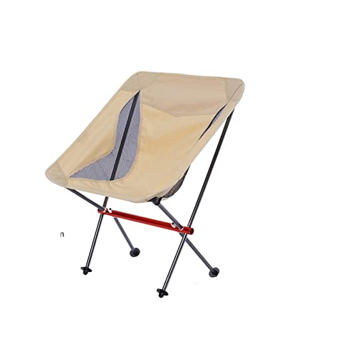 ALEjon Tragbarer Outdoor-Klappstuhl mit Rückenlehne, Faltbarer Angel- und Picknickhocker, zusammenklappbarer Campingstuhl (Farbe: kleine Größe, Khaki) von ALEjon