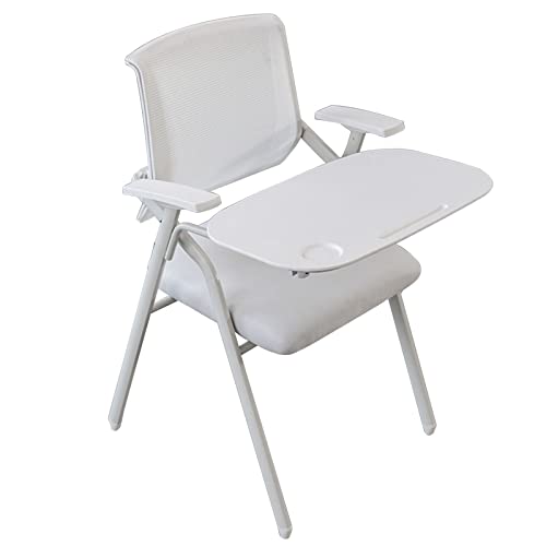 ALEjon "Zeitgenössischer weißer Klappstuhl mit eingebautem Schreibtisch für 14-Zoll-Laptops (49 * 57 * 86 cm) von ALEjon
