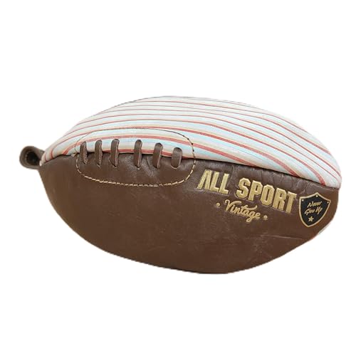 ALL SPORT VINTAGE Kulturbeutel Rugbyball – Rindsleder – handgenäht. Französische Marke, Mehrfarbig Pastell, La Pastell - Personalisiert von ALL SPORT VINTAGE