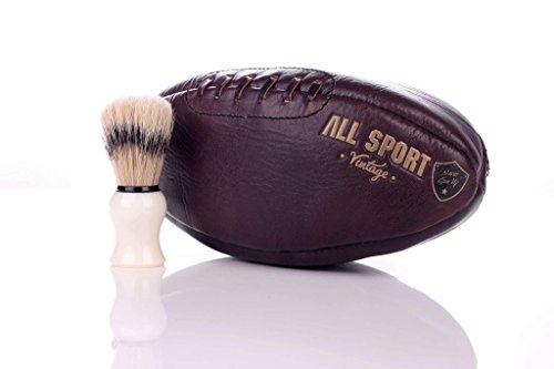 All Sport Vintage - Kulturbeutel Rugbyball – Braun Vintage – Rindsleder – handgenäht von ALL SPORT VINTAGE