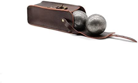 All Sport Vintage - Tasche für Boccia-Kugel- Vintage-Rindsleder- handgenäht-französische Marke-27 x 9 cm- Personalisierbar von ALL SPORT VINTAGE